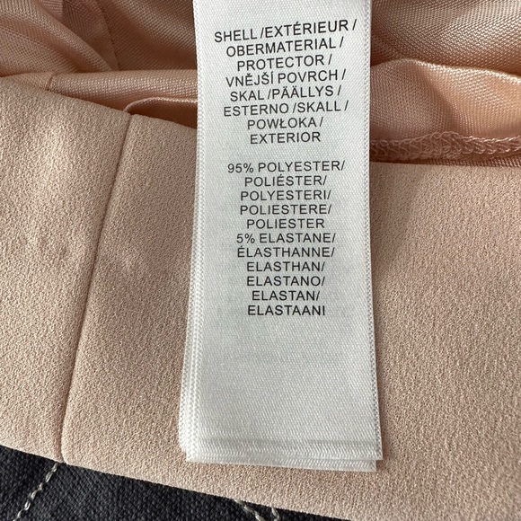 Adrianna Papell V-Back Foldover Collar Short Sleeve Sheath Dress 6 blush color - Picture 5 of 8